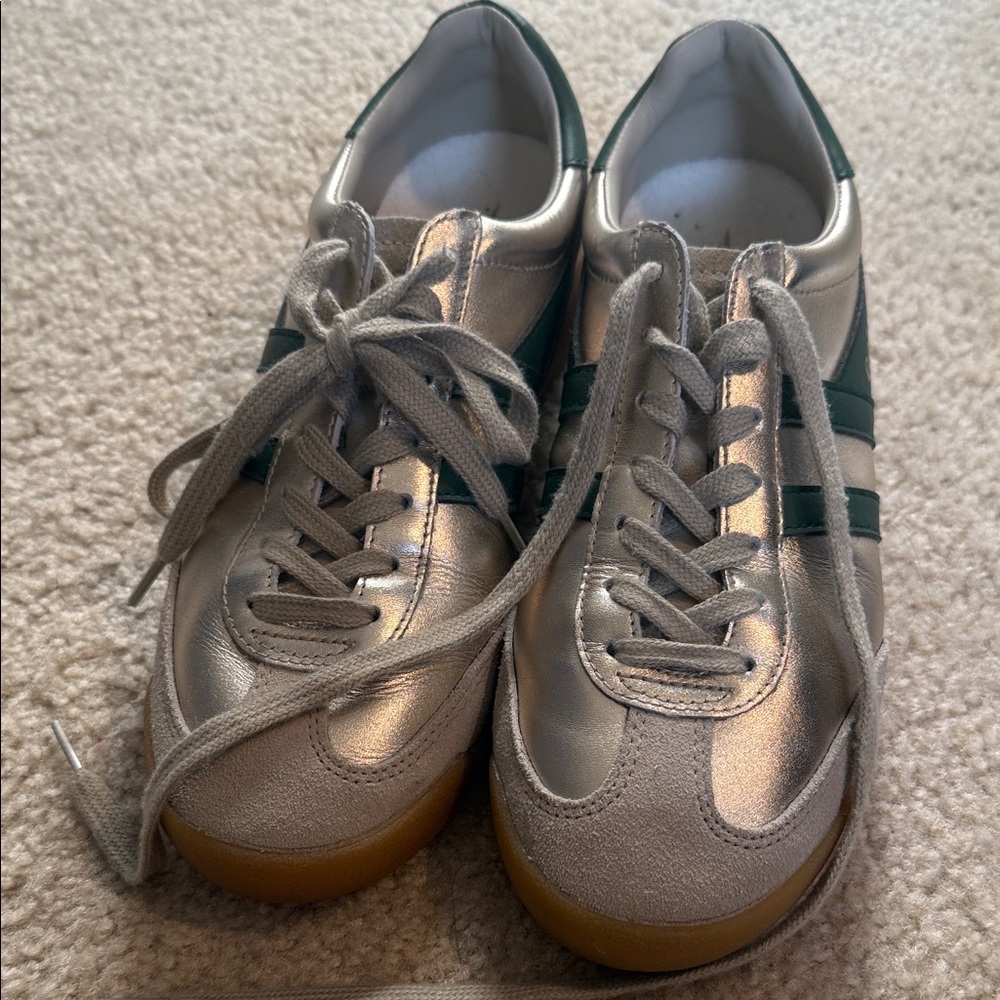 Gola Silver and Green Women's Sneakers